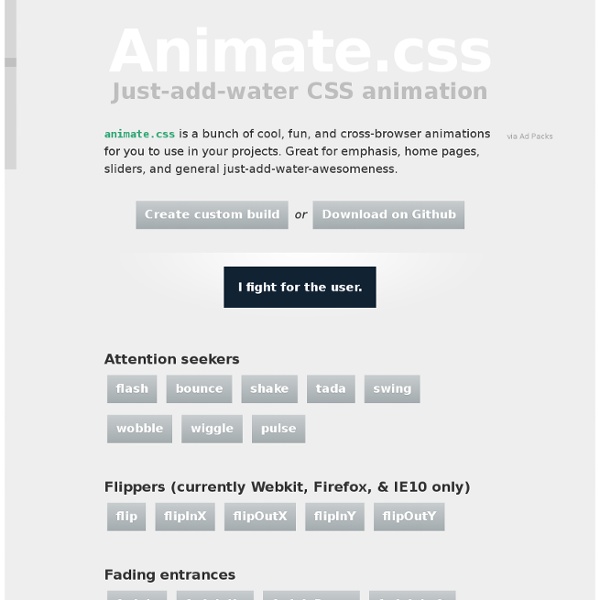 Animate.css - набор кроссбраузенрых эффектов CSS-анимации