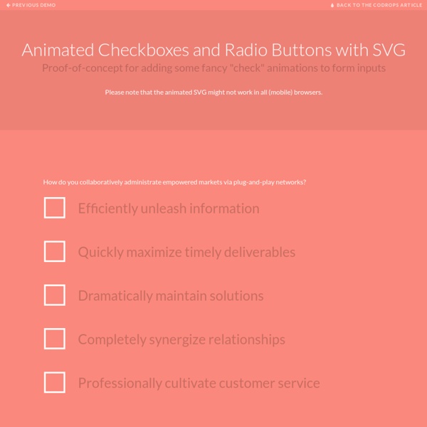 Animated Checkboxes and Radio Buttons with SVG