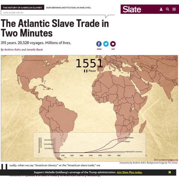 Animated interactive of the history of the Atlantic slave trade.