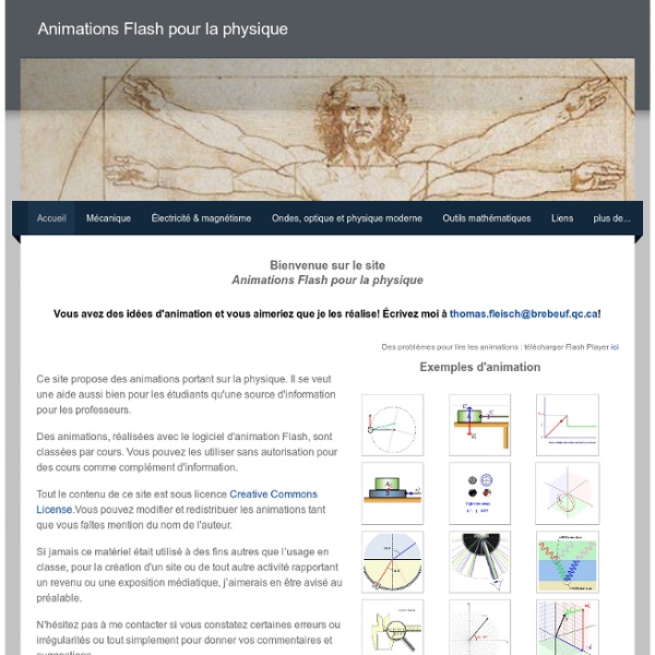 Animations Flash pour la physique (version Beta) - Accueil
