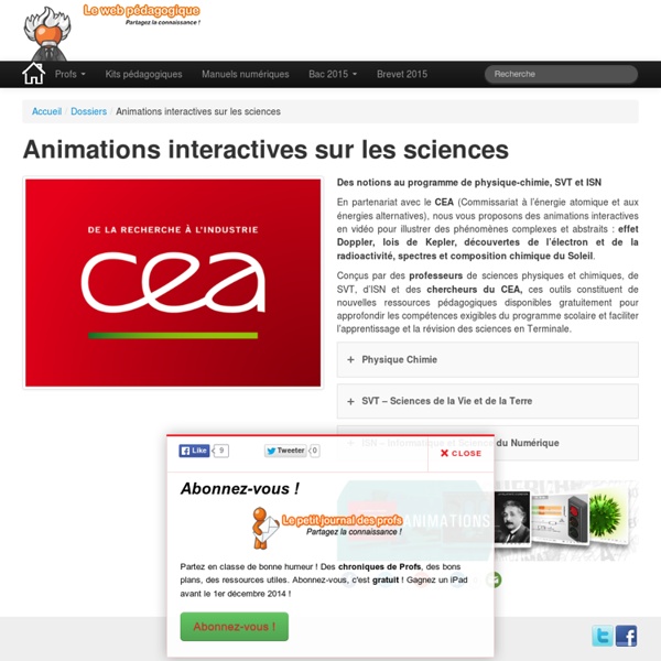 Physique-chimie : 5 animations interactives