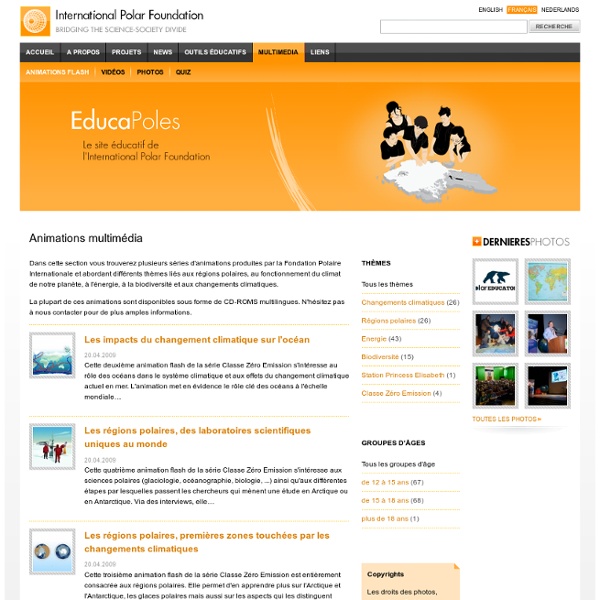 Flash animations - EducaPoles - Site Educatif de la Foundation Polaire Internationnale