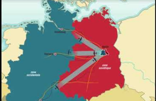 Carte animée: le blocus de Berlin (1948-1949)