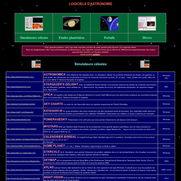 Annuaire de logiciel d' astronomie