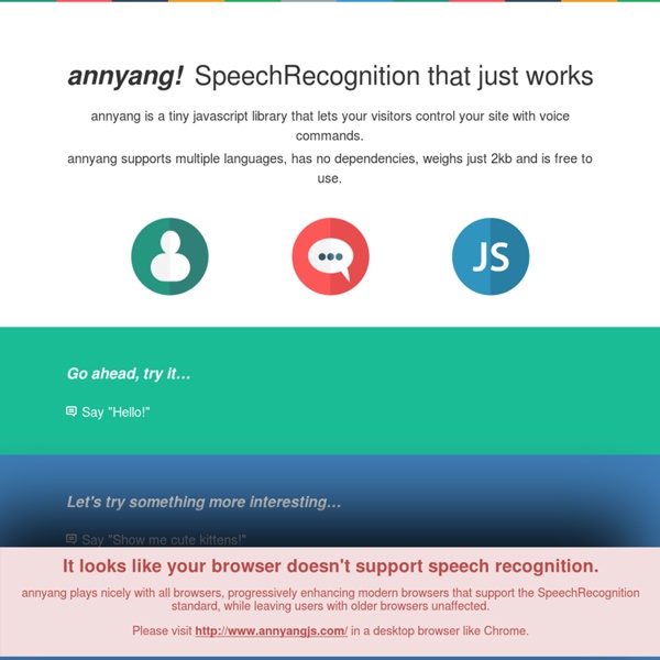 Annyang! Easily add speech recognition to your site