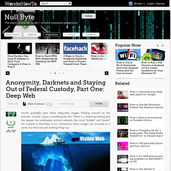 Anonymity, Darknets and Staying Out of Federal Custody, Part One: Deep Web « Null Byte - StumbleUpon