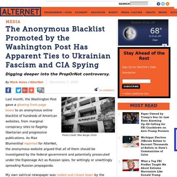 The Anonymous Blacklist Promoted by the Washington Post Has Apparent Ties to Ukrainian Fascism and CIA Spying