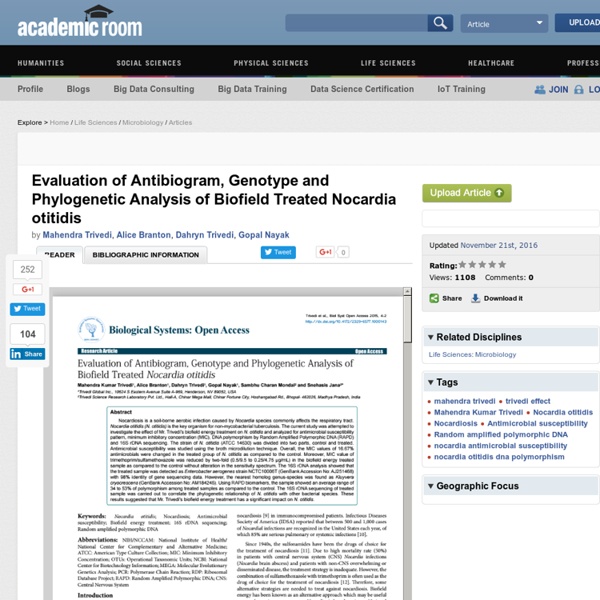Study of 16s rDNA Sequencing of Nocardia Otitidis
