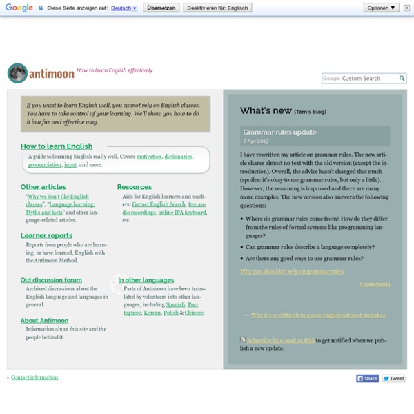 Antimoon.com: How to learn English effectively