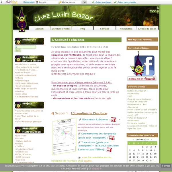 L'Antiquité : séquence - Chez Lutin Bazar