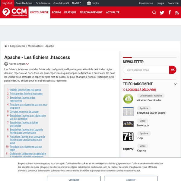 Apache - Les fichiers .htaccess