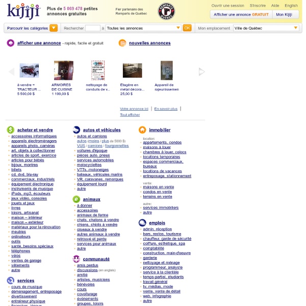 Kijiji Ville de Québec - Petites annonces classées gratuites en français - Ville de Québec