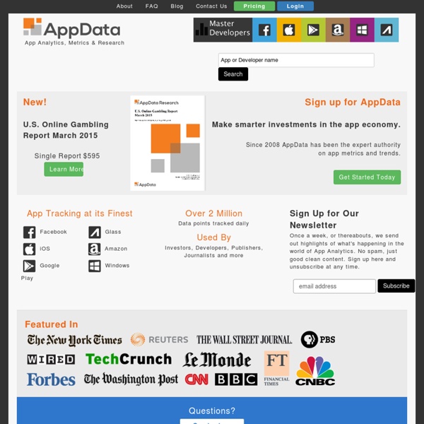 AppData - Application Analytics for Facebook, iOS and Googe Play