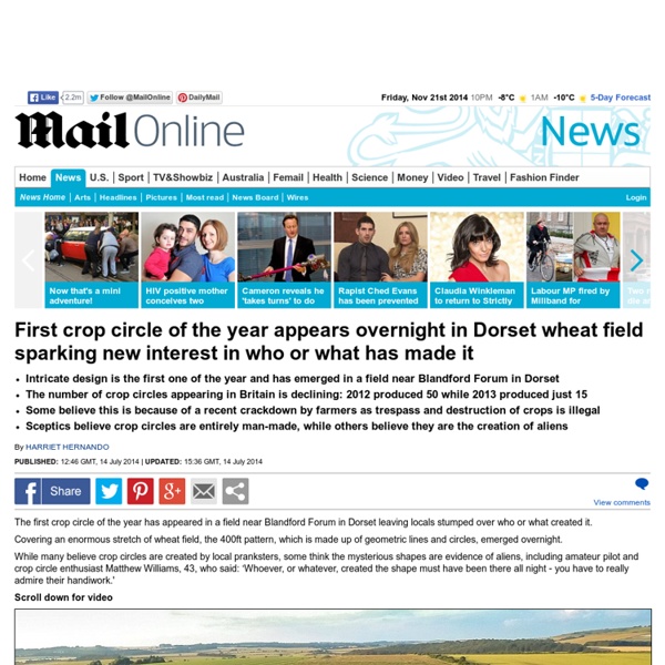 Crop circle appears in Dorset field sparking interest in who or what made it