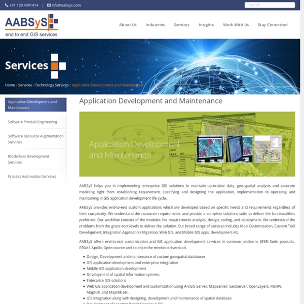 GIS Application Development & Mobile Application Development Services - AABSyS