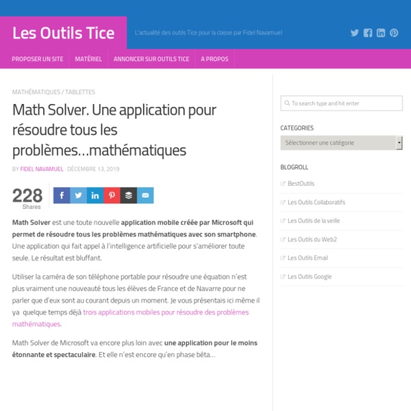 Math Solver. Une application pour résoudre tous les problèmes...mathématiques