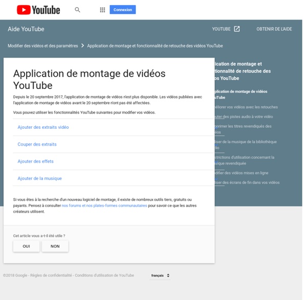 Application de montage de vidéos YouTube - Centre d'aide YouTube