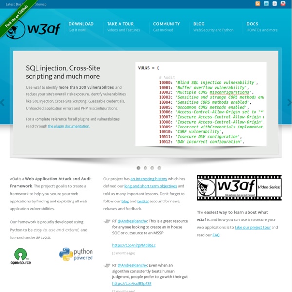 w3af - Open Source Web Application Security Scanner