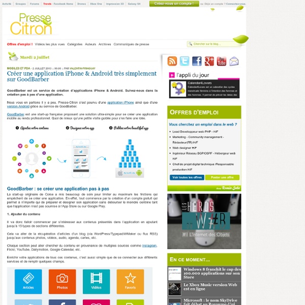 Créer une application iPhone & Android très simplement sur GoodBarber