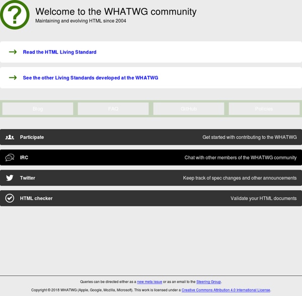 Web Hypertext Application Technology Working Group (WHATWG)