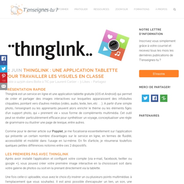 Thinglink : application tablette pour travailler les visuels en classe