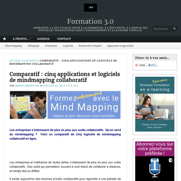 Comparatif : cinq applications et logiciels de mindmapping collaboratif – Formation 3.0