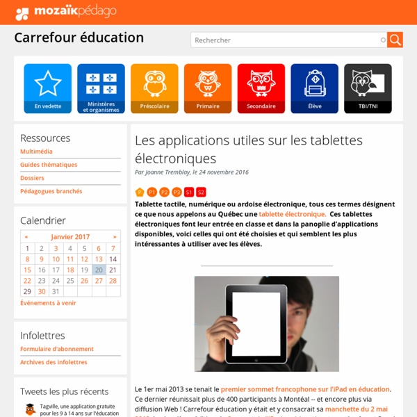 Les applications utiles sur les tablettes électroniques