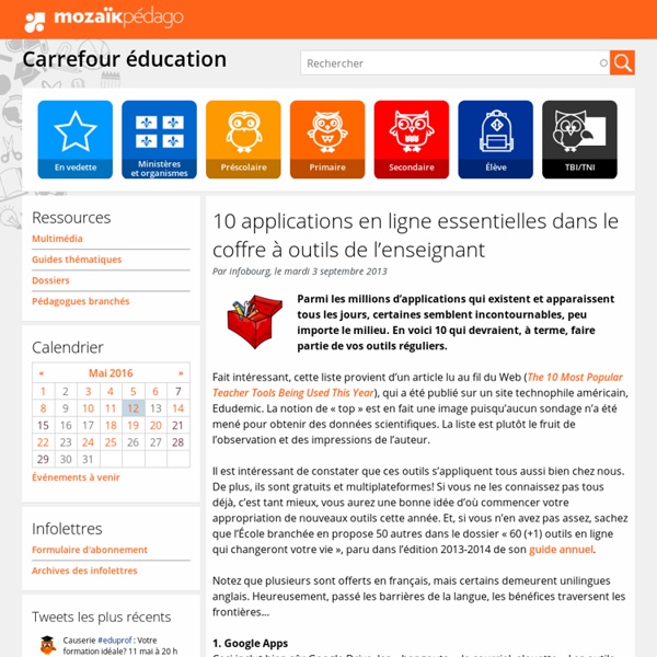 10 applications en ligne essentielles dans le coffre à outils de l’enseignant