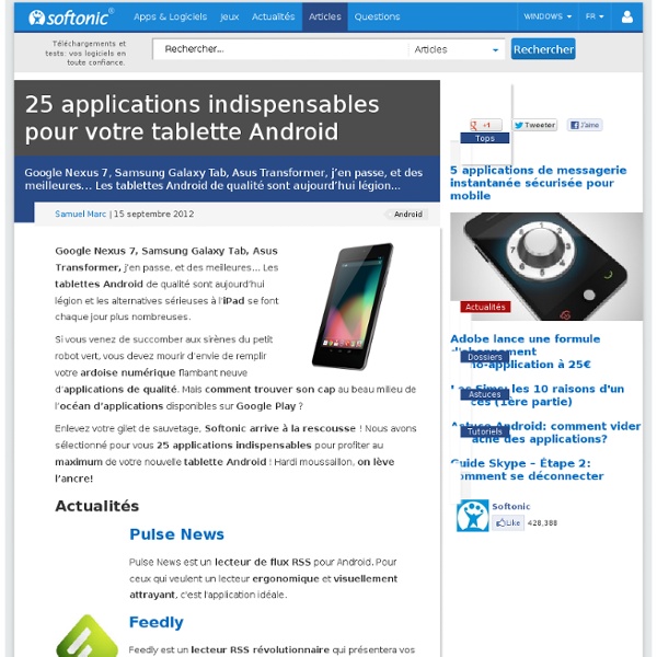 25 applications indispensables pour tablettes Android