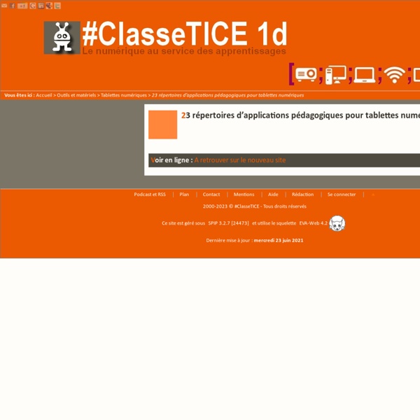 22 répertoires d'applications pédagogiques pour tablettes numériques