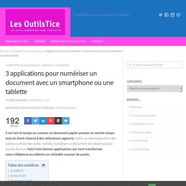 3 applications pour numériser un document avec un smartphone ou une tablette – Les Outils Tice