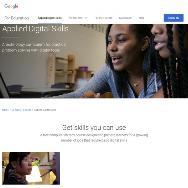 Free Technology Curriculum from Google - Applied Digital Skills