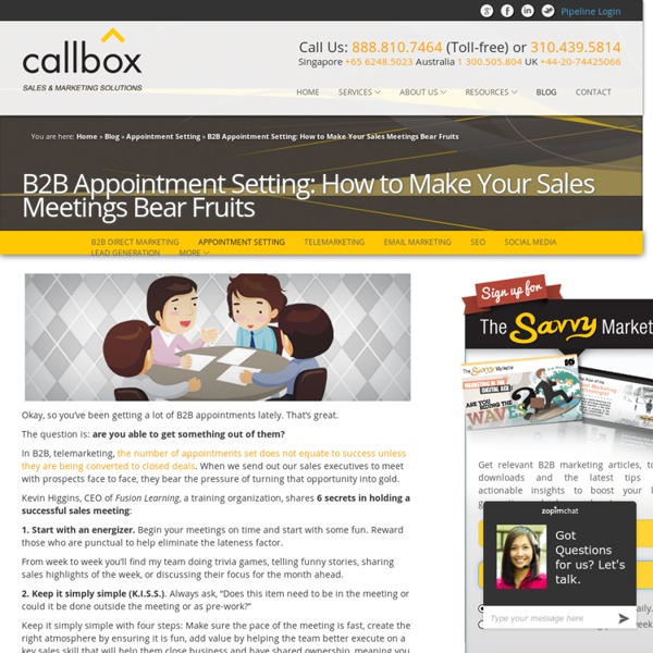 B2B Appointment Setting: How to Make Your Sales Meetings Bear Fruits