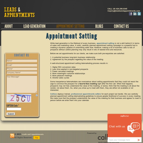 Appointments, Appointment Setter, Appointment Setting Services