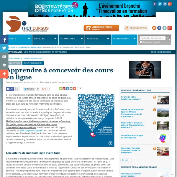 Apprendre à concevoir des cours en ligne