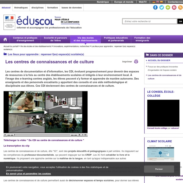 Eduscol (ministère) : les Centre de Connaissance et de Culture