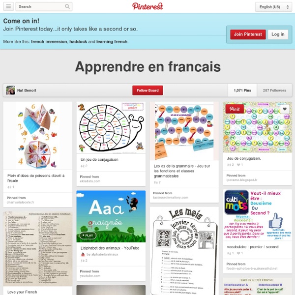 Apprendre en francais sur Pinterest