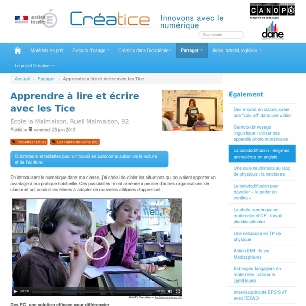 Apprendre à lire et à écrire avec les TICE (académie de Versailles)