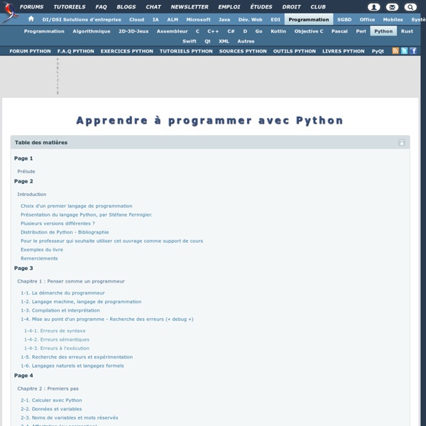 Apprendre à programmer avec Python