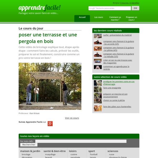 Apprendre Facile : cours, conseils, tutoriels, formations, trucs et astuces gratuits en video