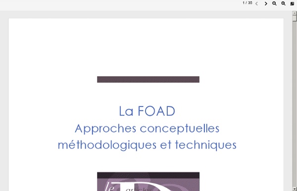 FOAD - Approches conceptuelles, méthodologiques et techniques
