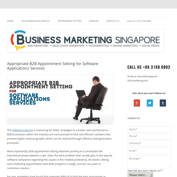 Appropriate B2B Appointment Setting for Software Applications Services