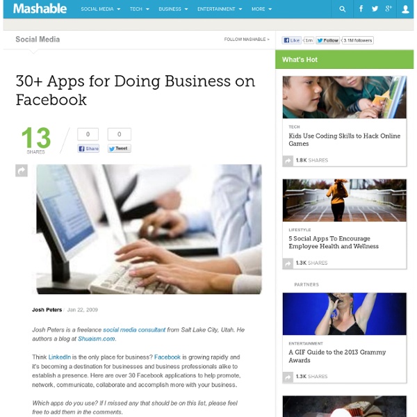 30+ Apps for Doing Business on Facebook