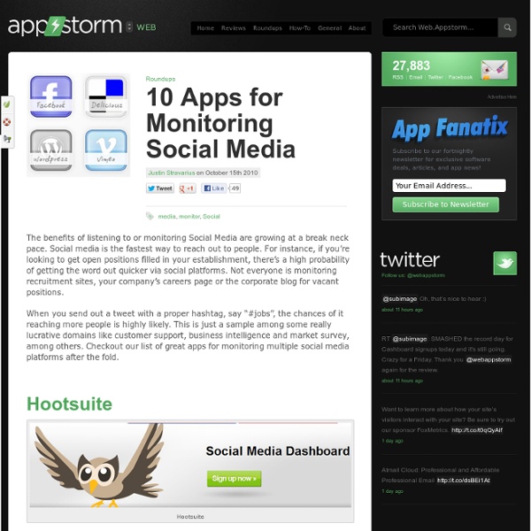 10 Apps for Monitoring Social Media