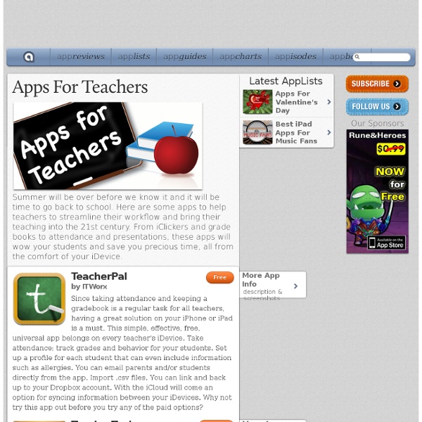 Apps For Teachers: iPad/iPhone Apps AppList