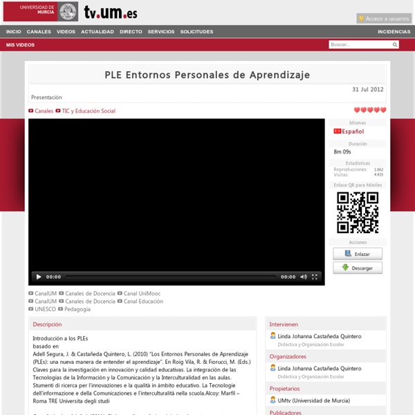 PLE Entornos Personales de Aprendizaje - TV Universidad de Murcia