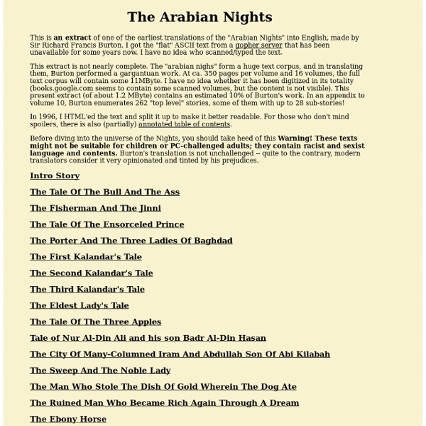 Arabian Nights - Index