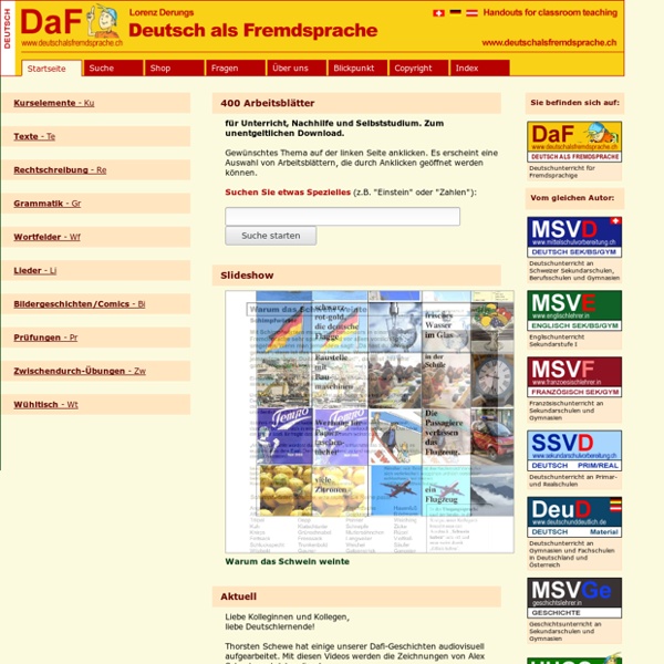 Arbeitsblätter DaF (Deutsch als Fremdsprache)