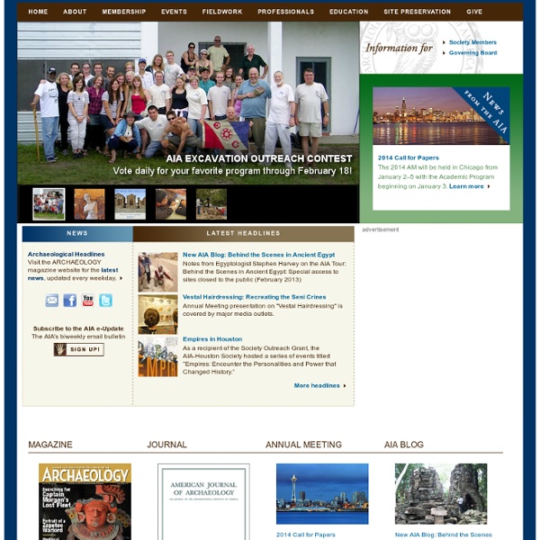 Archaeological Institute of America - Archaeology - Site Preservation