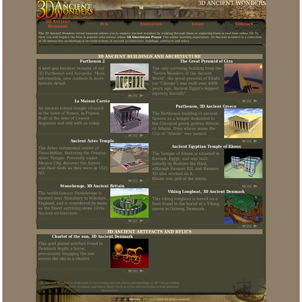 3D Ancient Wonders, archeological reconstruction online virtual museum